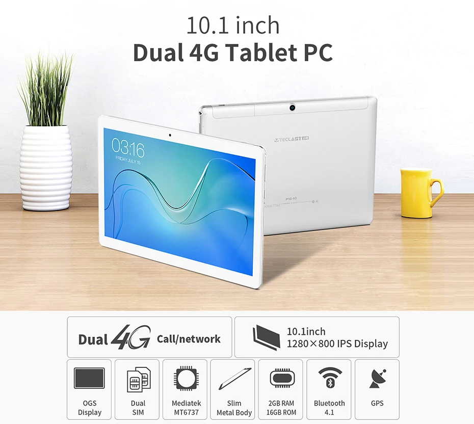 Teclast P10 4G 1280*800 Android 8,1 Phablet 10,1 дюмов МТК 6737 4 ядра 2 Гб Оперативная память 16 Гб Встроенная память 10,1 дюйма gps 2G/3g сеть планшетный ПК