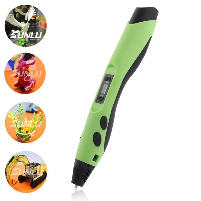 Special Price Green On sale SUNLU 3D Intelligent Drawing Printing Pen With 2 Free 3m PCL Filament Best Gift For Kids Explore Creation  3d pen