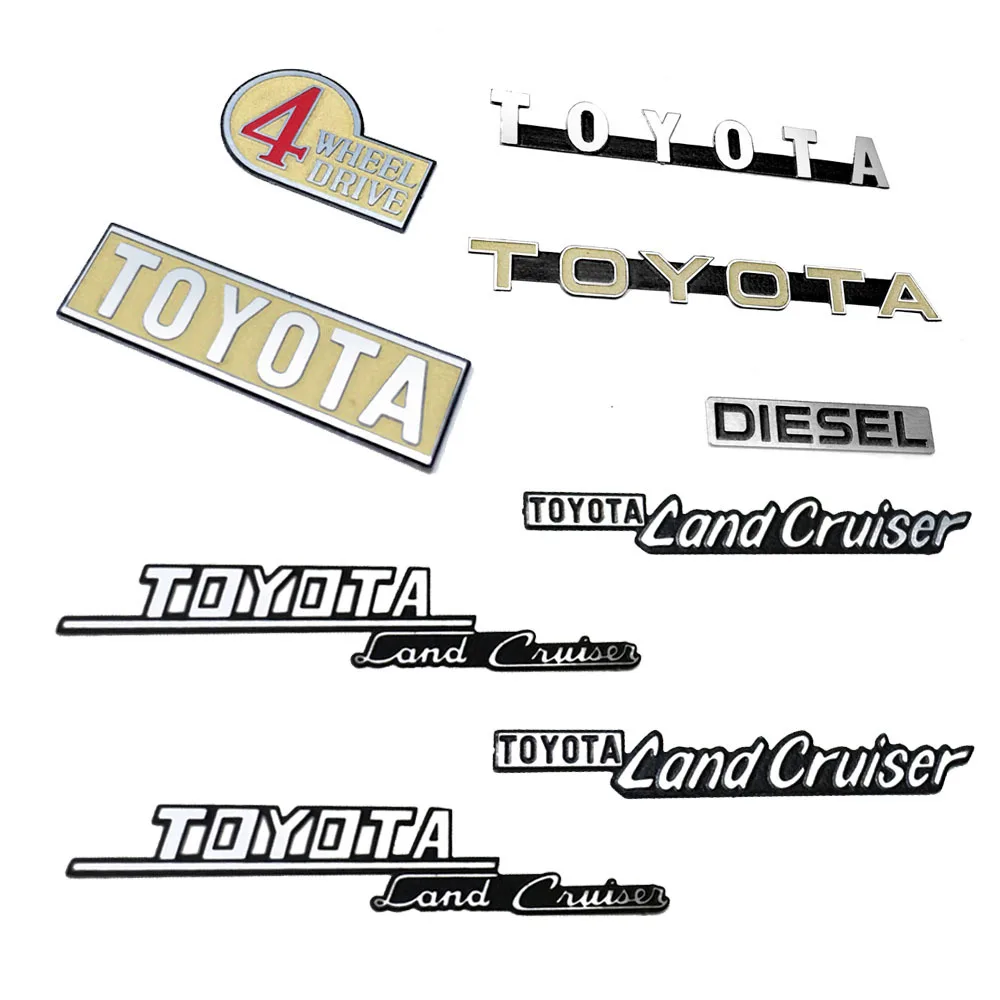 

CChand metal logo labels For RC4WD GelandeII Cruiser FJ40 Wrangler Toyota G2 Hilux PAJERO Traxxas TRX4 d90 1/10RC car parts toys