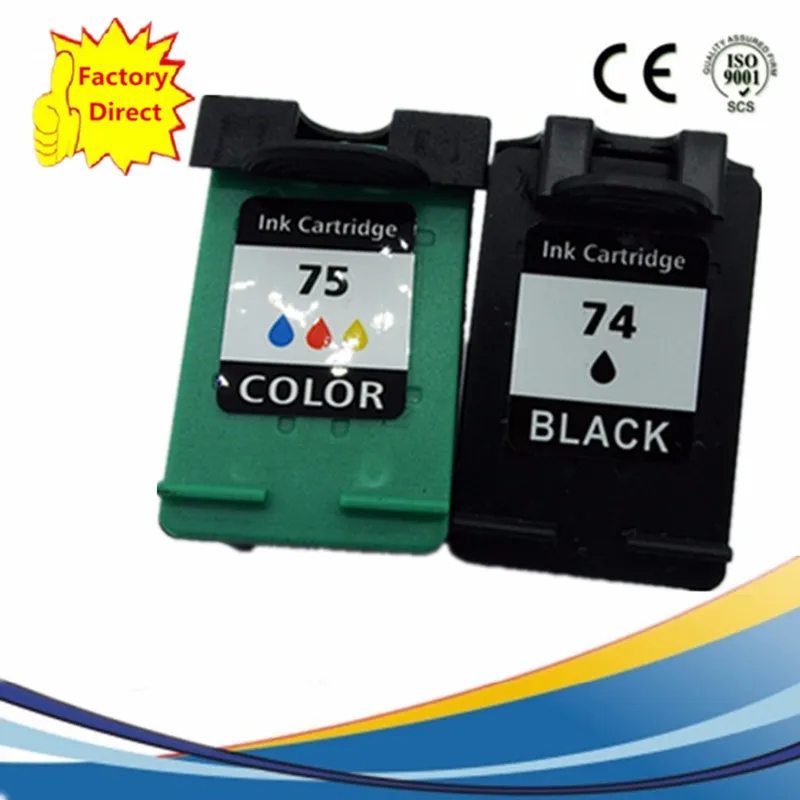 Чернильные картриджи восстановленные для HP74 75 XL чернилами hp Deskjet D4260 D4263 D4280 D4360 D4363 D5360 OfficeJet J5725 J5730 для струйной печати - Цвет: 1SET