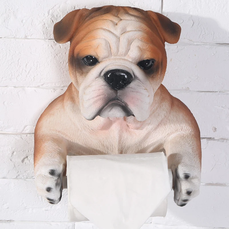 Коробка декоративных салфеток прочный настенное крепление Ванная комната Забавные Животные Собака канистра тонкая оберточная бумага туалетной бумаги рулон держатель в туалет
