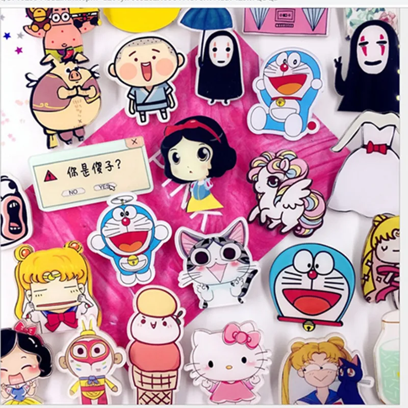 

anime badges cartoon icons on backpacks acrylic badge kawaii pins for clothes plastic brooch harajuku accessories decoration