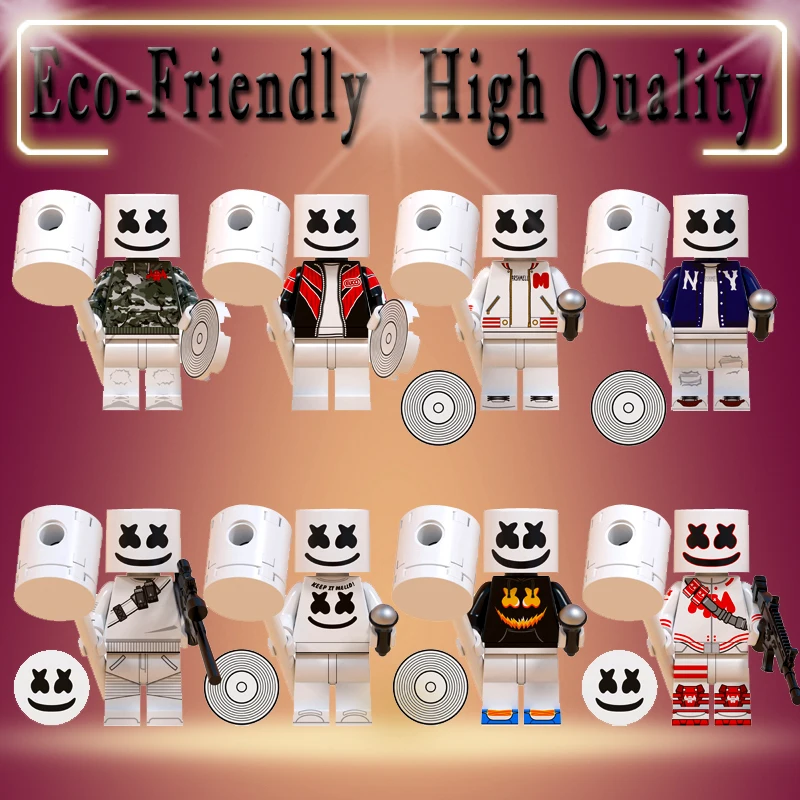 

Famous DJ Marshmellow AIM Agent Building Blocks Bricks diy model Action Figures Toys Collection For Children gifts WM6064
