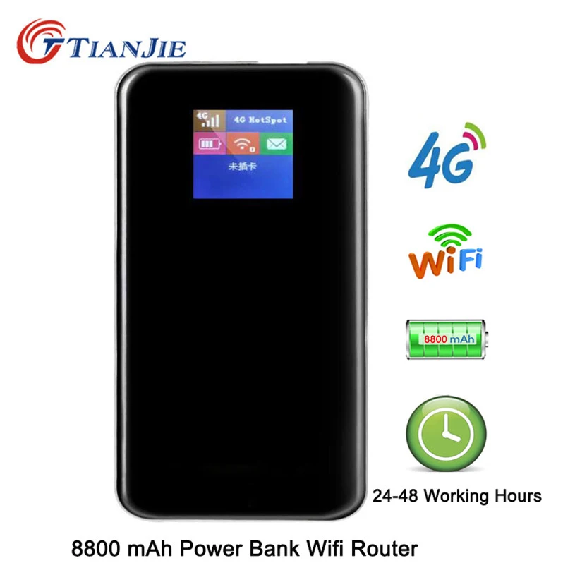 Роутер TianJie 4G аккумулятор 8800 мА/ч внешний 150 Мбит/с Мобильная точка доступа