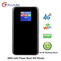 TianJie 4G Router 8800mAh Battery Power Bank 150Mbps Mobile Hotspot Car Wi fi Router 4G/LTE/Sim Card Modem Portable Broadband