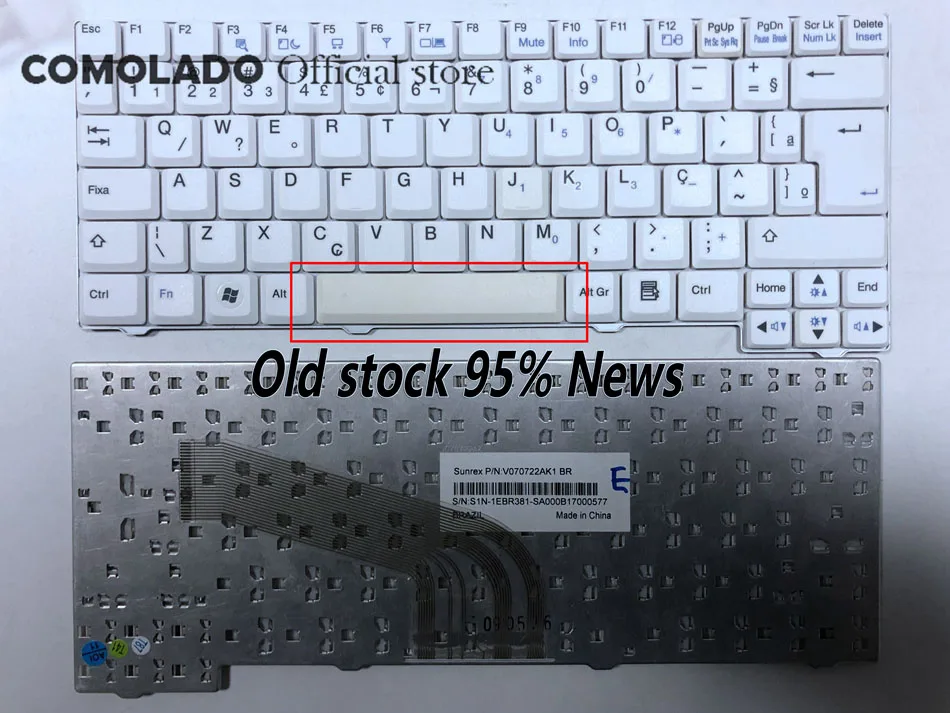 Old stock, with color difference Br Brazil Laptop Keyboard For LG X110 X120 V070722AS1 BR White Keyboard BR Layout -1