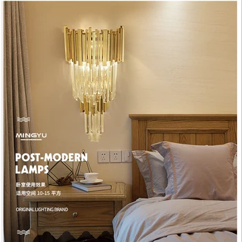 

crystal gold bedside wall lamps indoor modern wall lamp bedroom LED E14 AC 90V-260V