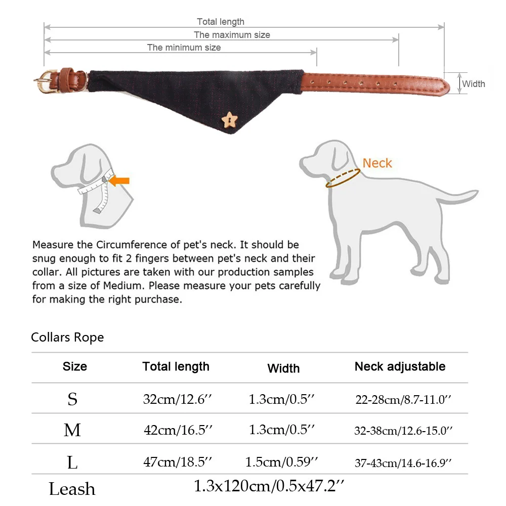 Бантом Домашние животные ошейник для собак Мягкая кожа Поводок для собаки Плед Щенок Бандана Регулируемые ошейники дл