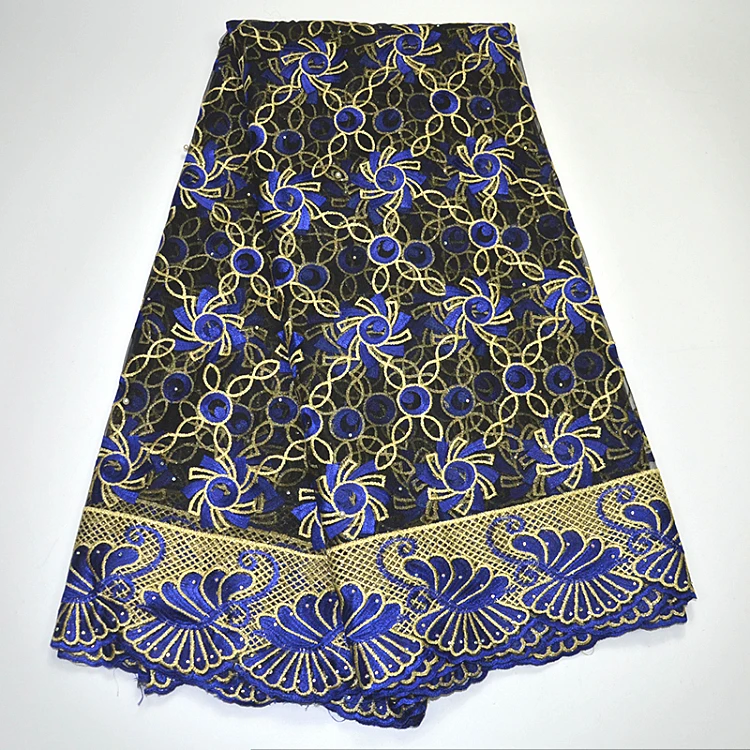 

Latest Style African Wax Lace Fabric 5 Yards Per Lot African Ankara Wax Embroidery Guipure Lace Fabric For Nigerian Dress