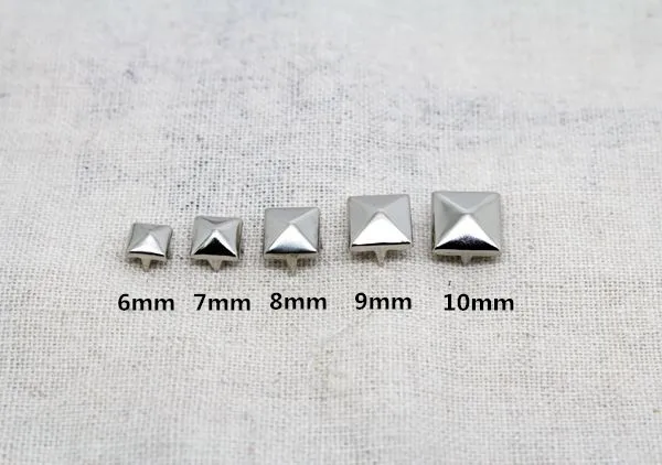 Silver Pyramid Claws Rviets Square Tire Studs Spikes For Leather Craft Clothes metal rivets leather rivets metal studs