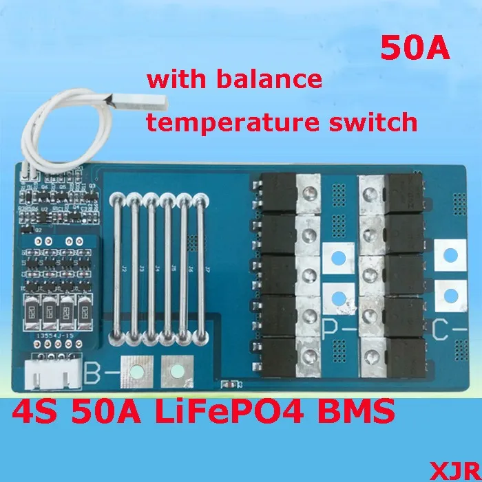 4S 50A 12,8 V LiFePO4 BMS/PCM/PCB Защитная печатная плата батареи для 4 пакетов 18650 Батарейный элемент с балансом