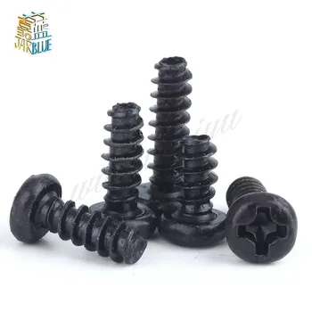 

100Pcs M1.4 M1.7 M2 M3 PB Pan Head Black Electronic Micro Screws Phillips Self-tapping Phone Computer Screw