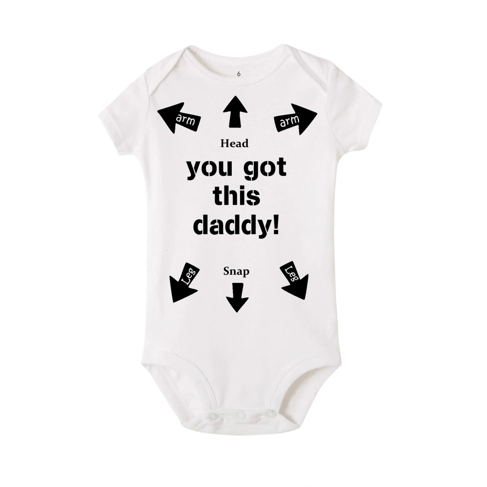 Боди для малышей с надписью «You Got This Daddy»; летняя одежда для новорожденных; хлопковый комбинезон для маленьких мальчиков и девочек - Цвет: R012-SRPWH