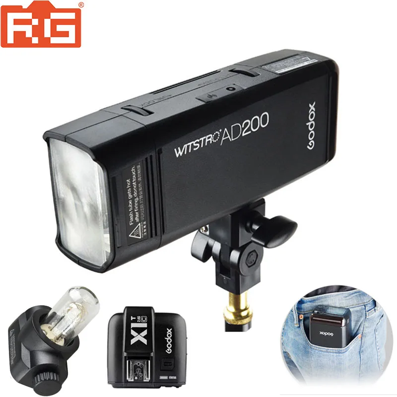 Карманная вспысветильник GODOX AD200 TTL 2 4G HSS 1/8000s с двойной головкой Вт со вспышкой +