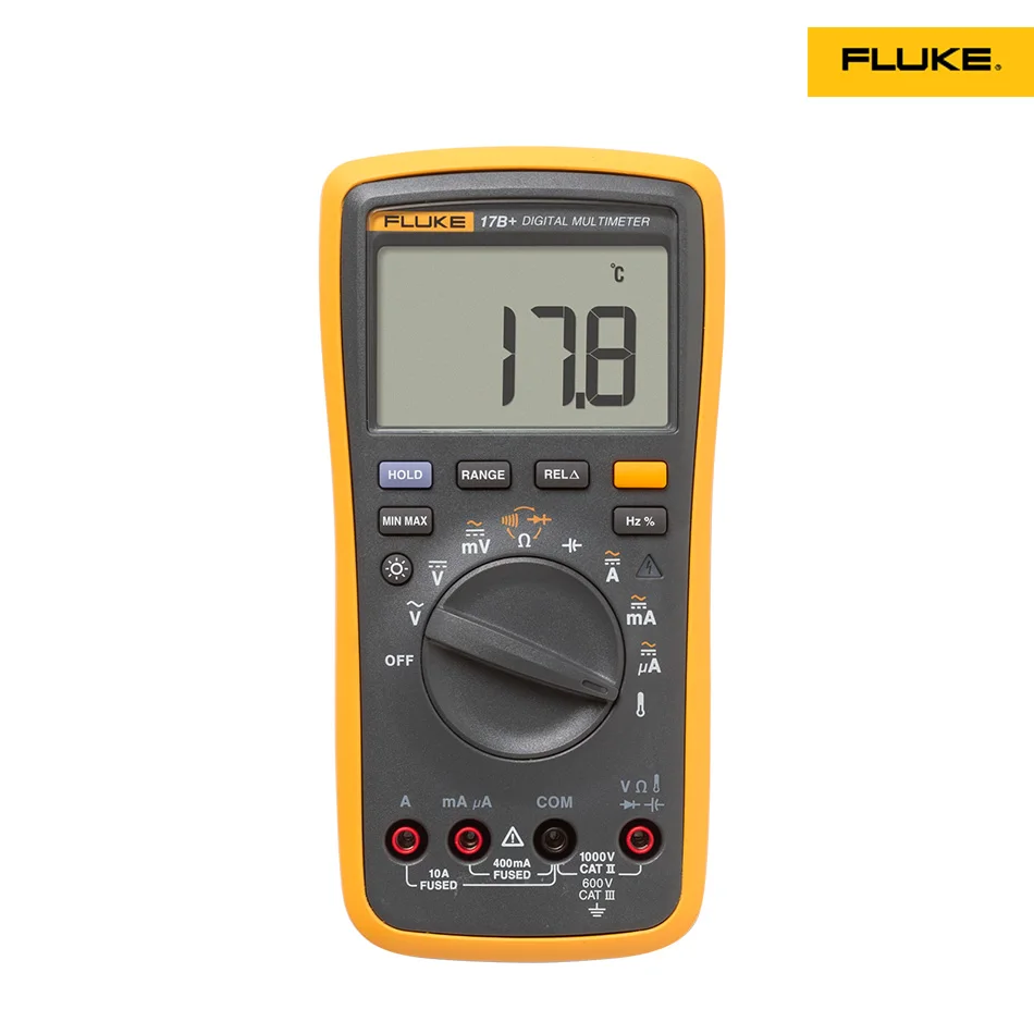 

New Upgrade FLUKE 17B + F17B Digital Multimeter with Temperature 1000uF larger LCD backlight, faster, Min / Max Volt alert