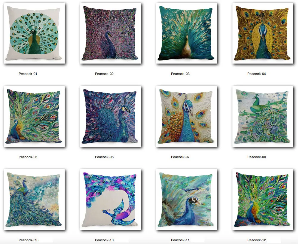 45 cm*45 cm peacock cushion Decorative Cushion Covers Peacock Sofa
