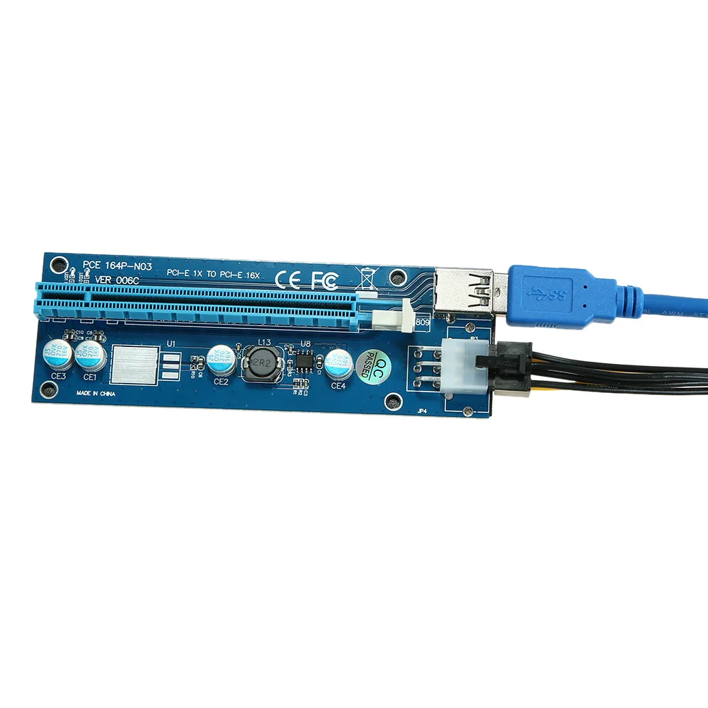Dodocool PCI E 6 Pin Riser Card 1X к 16X USB 3 0 кабель 6pin Express Tender для майнинга биткойнов простая