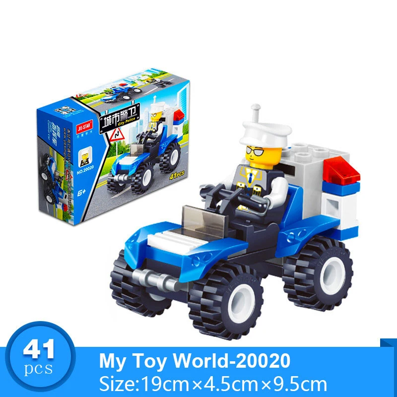12 Kinds Playmobils Original Mini Transportation Block Car Building Blocks Compatible legoeING Duplos City Solider Police Bricks