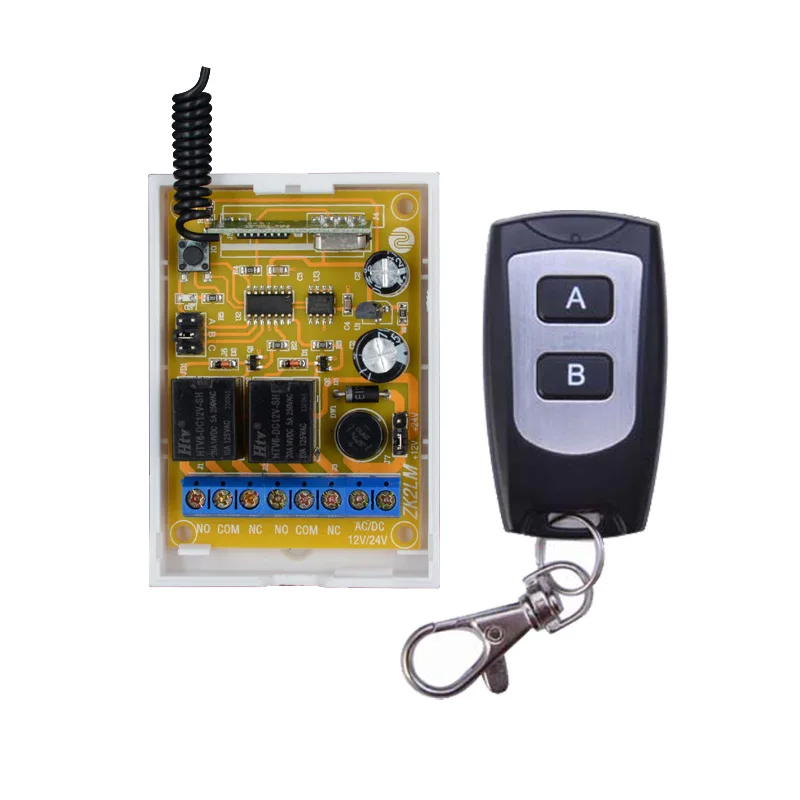

DC12V DC24V 10A 2CH Wireless Remote Control Switches Relay Receiver Receiver Transmitter For Door Access Control LED Lamp
