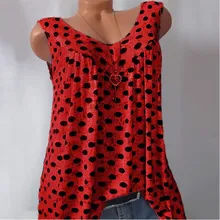 5Xl 2019 Summer Women Polka Dot Tank Top Casual Streetwear Plus Size Top Tank Tops Loose Ladies Sleeveless Print Tank Top