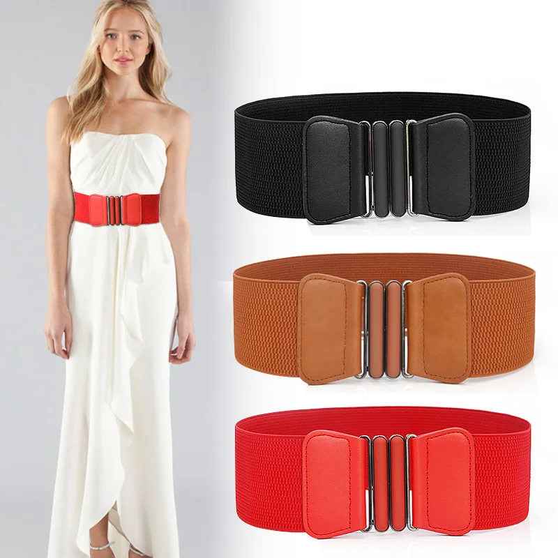

Womens Dress Waist Belt Elastic Stretch Waistband Lady Plus Size Girl Waistband Waist Wide Belt Women Hengreda Cloth Accessories
