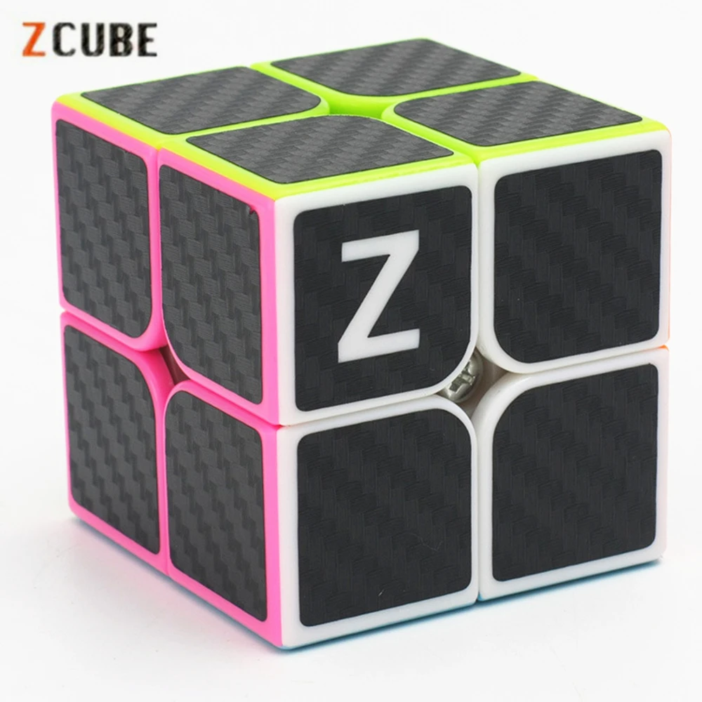

Newest 2x2x2 Zcube Carbon Fiber Sticker Magic Cube Puzzle Cubes Speed Cubo Square Puzzle Gifts Educational Toys for Children