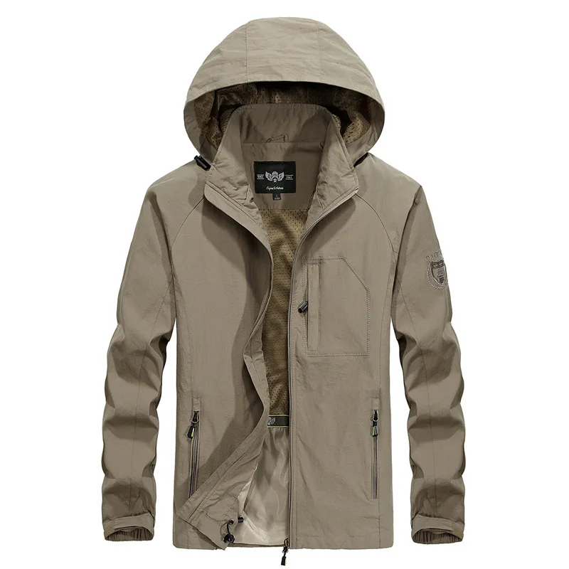 Мужская Водонепроницаемая дышащая куртка размера плюс 5XL, весенне-осеннее тонкое повседневное пальто, армейская тактическая ветровка, куртка, пальто