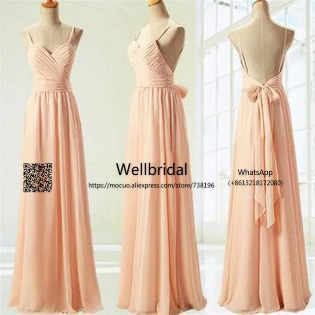 Special Price Popular 2017 Junior Bridesmaid Dresses Pleat Backless Ribbons Chiffon Inexpensive Wedding Party Dress Formal bridesmaid dress