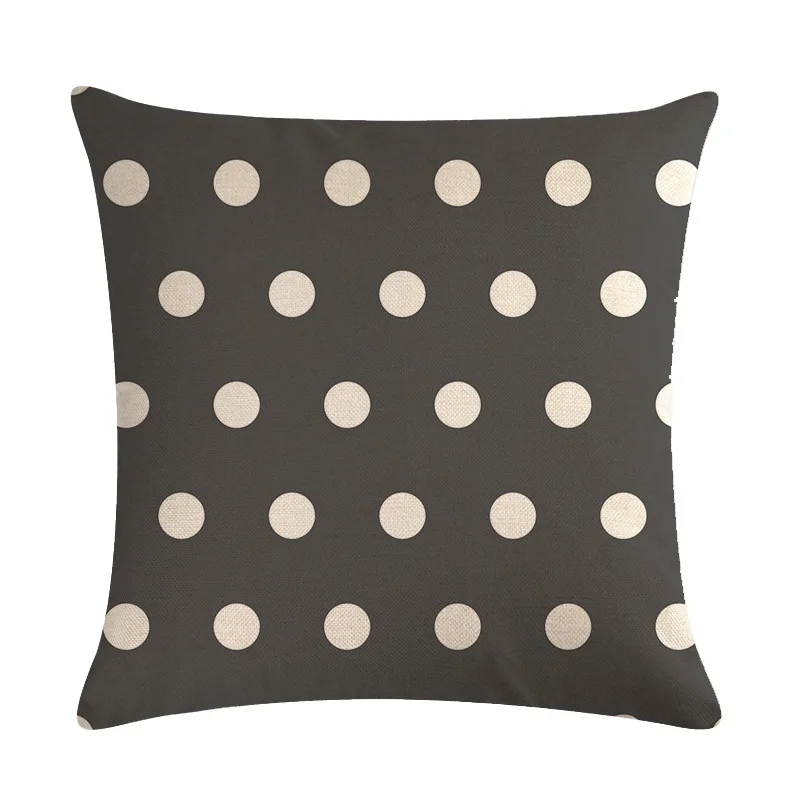 Dot Star Printed Cotton Linen Pillow Case Cushion Cover Throw Home Decor 6 Style - Цвет: 1