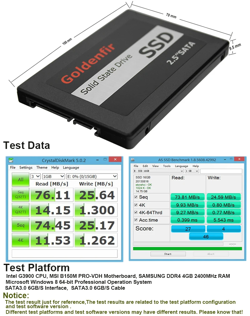 Goldenfir ноутбук твердотельный жёсткий диск 16 ГБ, 32 ГБ, 64 ГБ 60 GB 120 GB 240 GB hd 360 г 480 г 500 г 960 г 1 ТБ 2,5 SSD для ПК