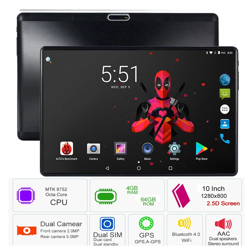 جوجل الترا سليم اللوحي 4 GB RAM 64 GB ROM الثماني النواة كاميرات مزدوجة 1280X800 2.5D الزجاج IPS شاشة 8 النوى قرص 10.1 سادة جوجل الترا سليم اللوحي 4 GB RAM 64 GB ROM الثماني النواة كاميرات مزدوجة 1280X800 2.5D الزجاج IPS شاشة 8 النوى قرص 10.1 سادة