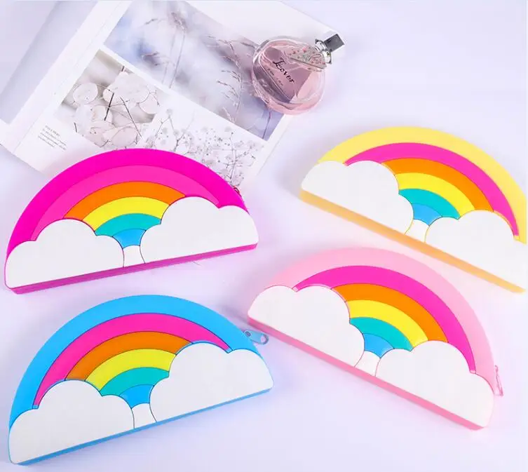 

1PC Rainbow Pencil Case PVC School Supplies Gift Pencilcase School Cute Pencil Box School Tools Cosmetic Bag Party Favor