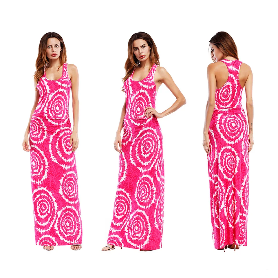 Long Dress Flower Print Strap Off Shoulder Belt Side Split Backless 2018 Summer New Hippie Sexy Maxi Dresses