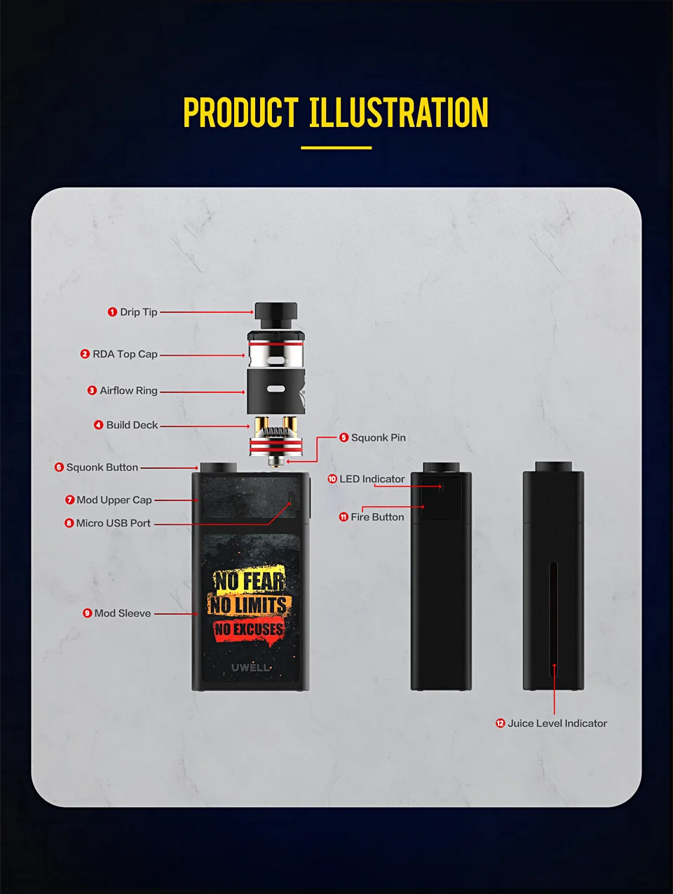 In Stock!!! UWELL 2019 New Arrival BLOCKS Kit with Squonk Mod and NUNCHAKU RDA 90W 15 ml Electronic Cigarette Vape Kit