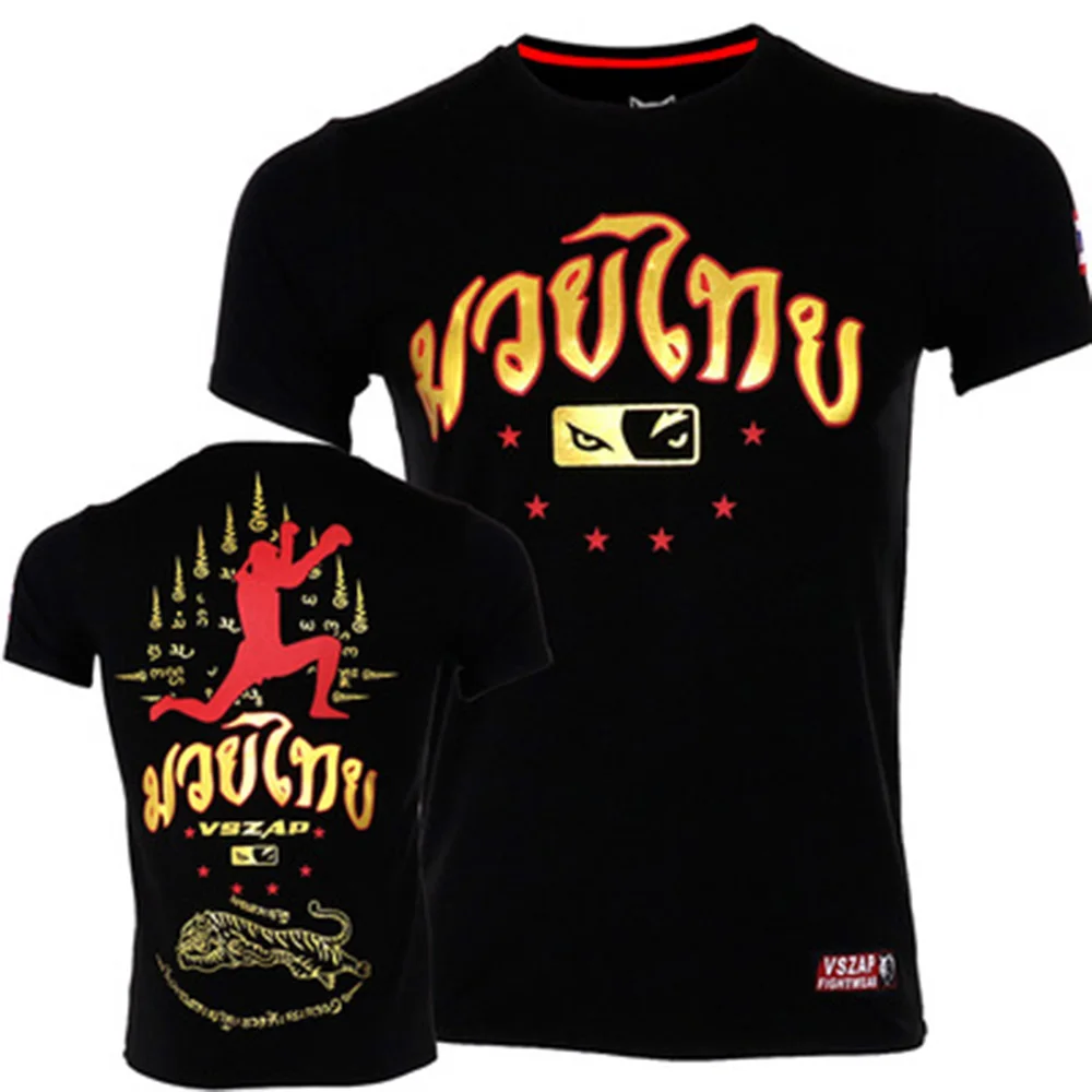 

VSZAP Fitness MMA Short Sleeve MMA T-Shirt Fighting Thai Boxing Jerseys Training Sanda Fightwear Muay Thai Martial Arts Tops