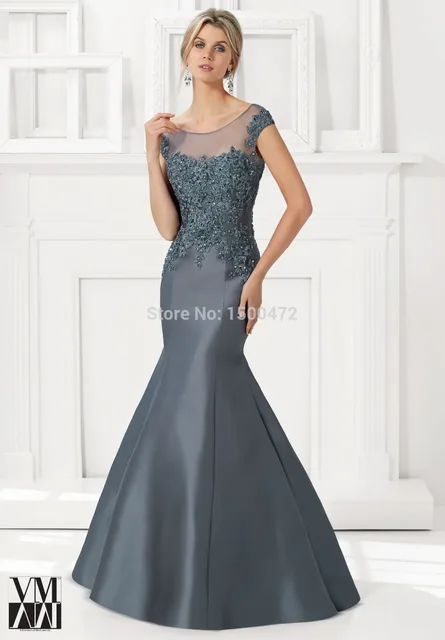 2017 elegantes apliques de encaje largo madre de los vestidos de