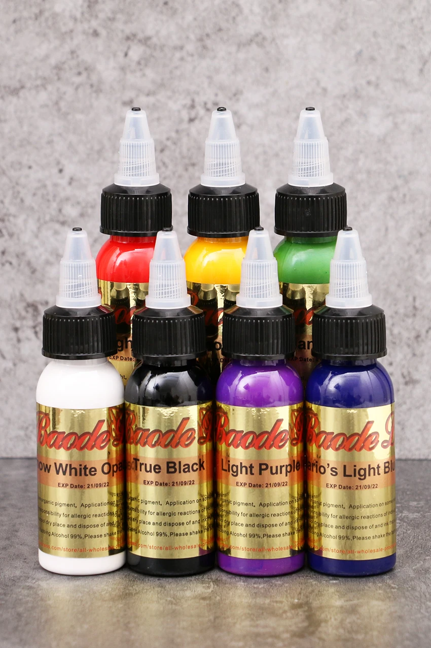 

7pcs 30ml Professional Tattoo Ink 14 Colors Set 1oz 30ml/Bottle Tattoo Pigment Kit Fashion Makeup cosmetics Tools 7pcs
