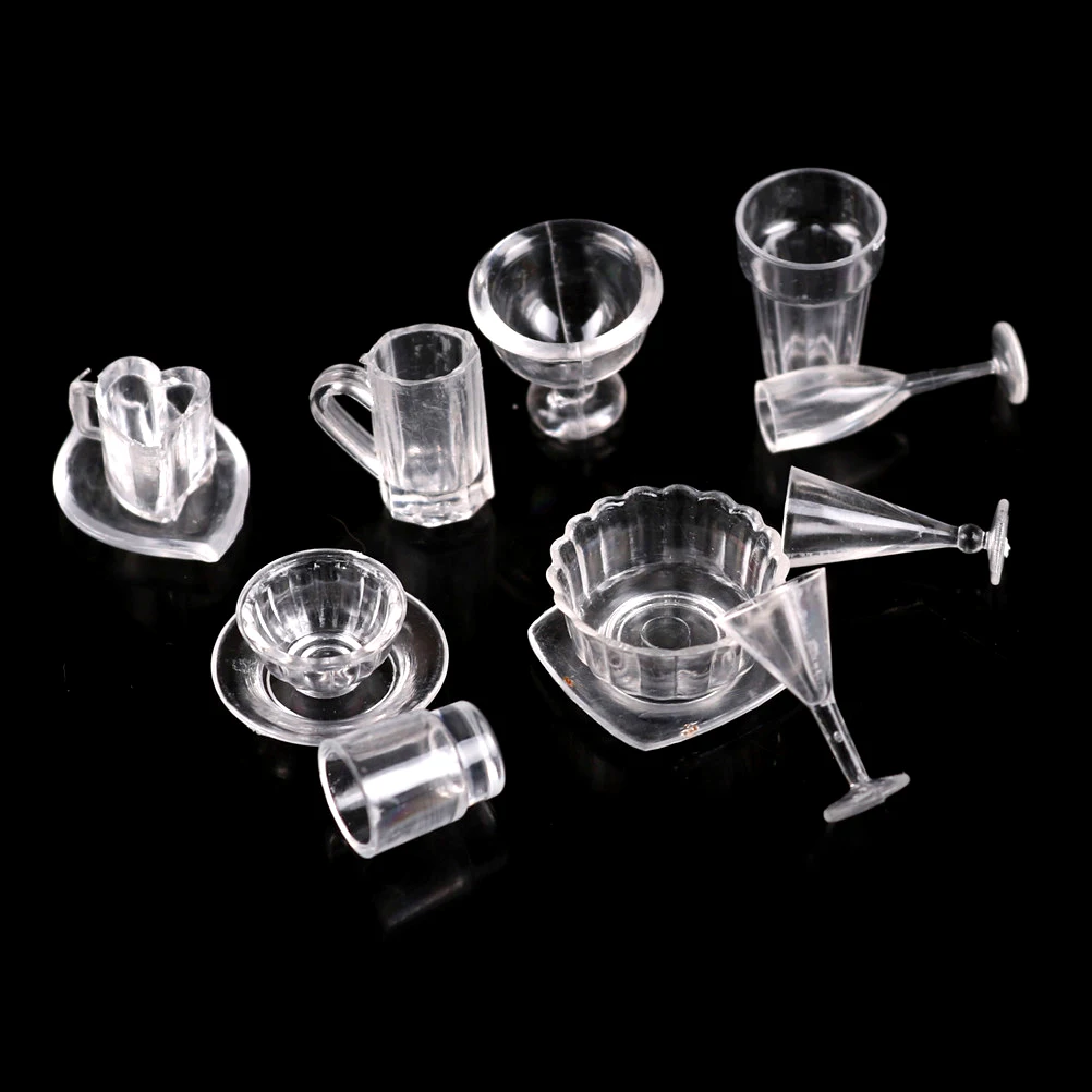 

13pcs/lot 1:12 Kitchen Toys Plate Cup Dish Bowl Tableware Set Dollhouse Miniature Toy Doll Food Kitchen Living Room Accessories