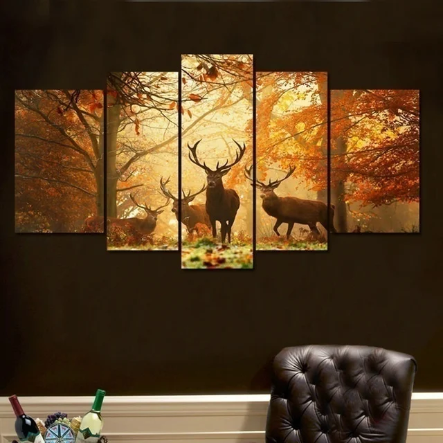 Canvas Painting Animal Wall Picture Home Decor Living Room Deer Wall