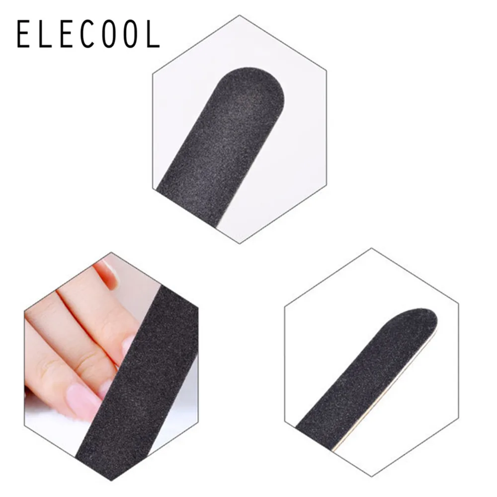 

ELECOOL Black Nail File Nail Art Sanding Buffer Block Pedicure Manicure Buffing Polish Beauty Tools Professional Nail Files