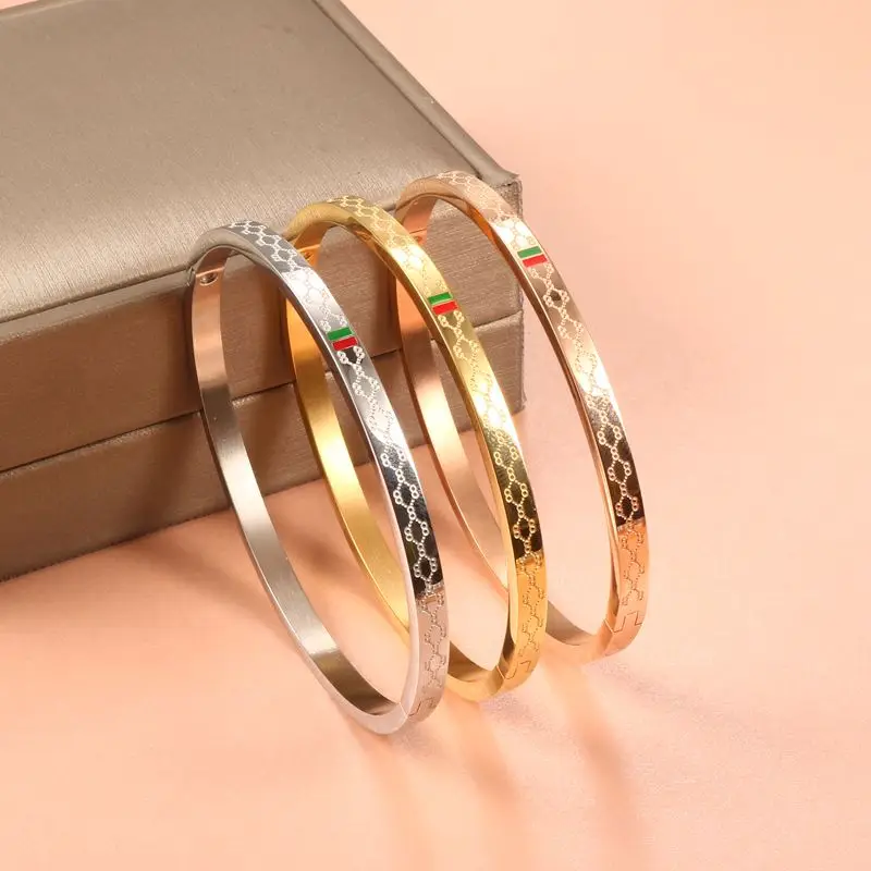 Роскошный брендовый женский браслет JOVO LOVE золотой из нержавеющей стали цвета