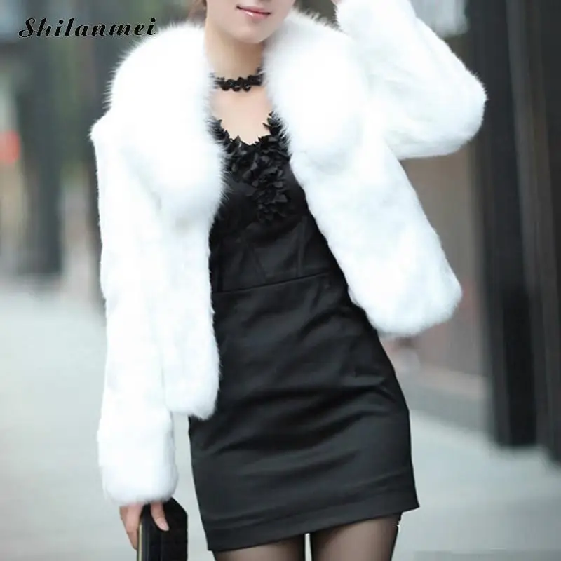Faux Fur Coat Winter Black White Faux Fur Vest Womenwarm