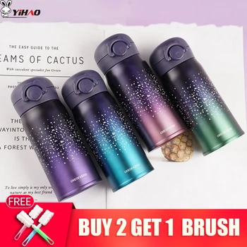 

YIHAO 350ML New Design Fashion Star Double Wall High Quality Hot Sale 304 Stainless Steel Thermal Insulation Vacuum Flasks