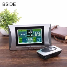 Weather Station Touch Indoor Outdoor Humidity Wall Clock Temperature Sensor Hygrometer Digital Wireless Room Thermometer