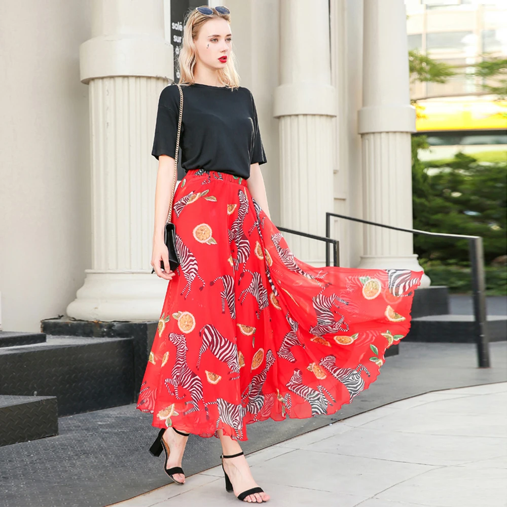 2012 New Circle Beach Zebra Printed Wedding party Maxi Skirts