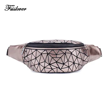

Luxury Brand Luminous Women Waist Bags Fanny Packs Belt Bag Chest Handbag Geometry Waist Packs Mobile Phone Bag Drop Shipping