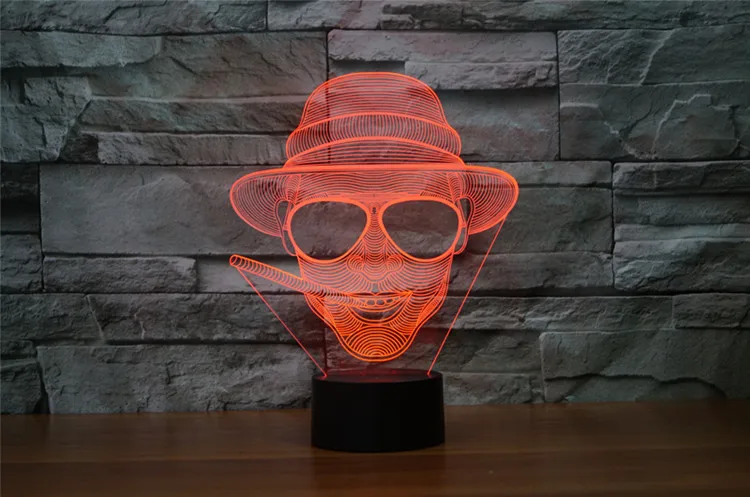 [Seven Neon] стекло и курить человек акрил 7 цветов настольная лампа 3D лампа Новинка светодиодный ночник Миллениум Сокол свет