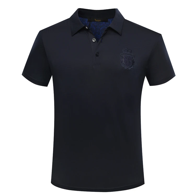 

BILLIONAIRE TACE&SHARK T shirt men 2018 summer turndown collar fashion embroidery breath fabric elegant garment free shipping