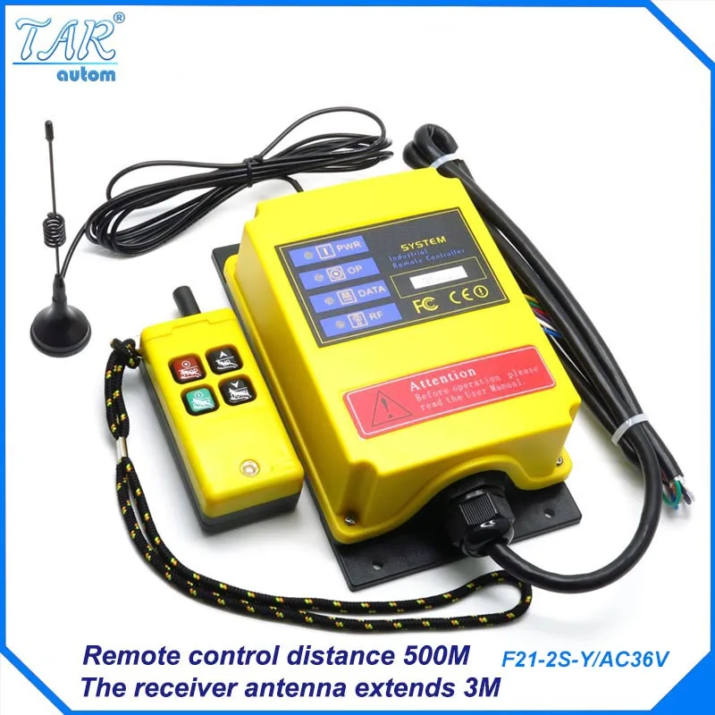 Telecontrol AC36V industrial nice radio remote control AC/DC universal wireless control for crane 1transmitter and 1receiver