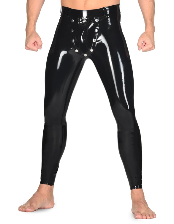 Men's Latex Codpiece Leggings Sexy Exotic Apparel Long Pants in Pants